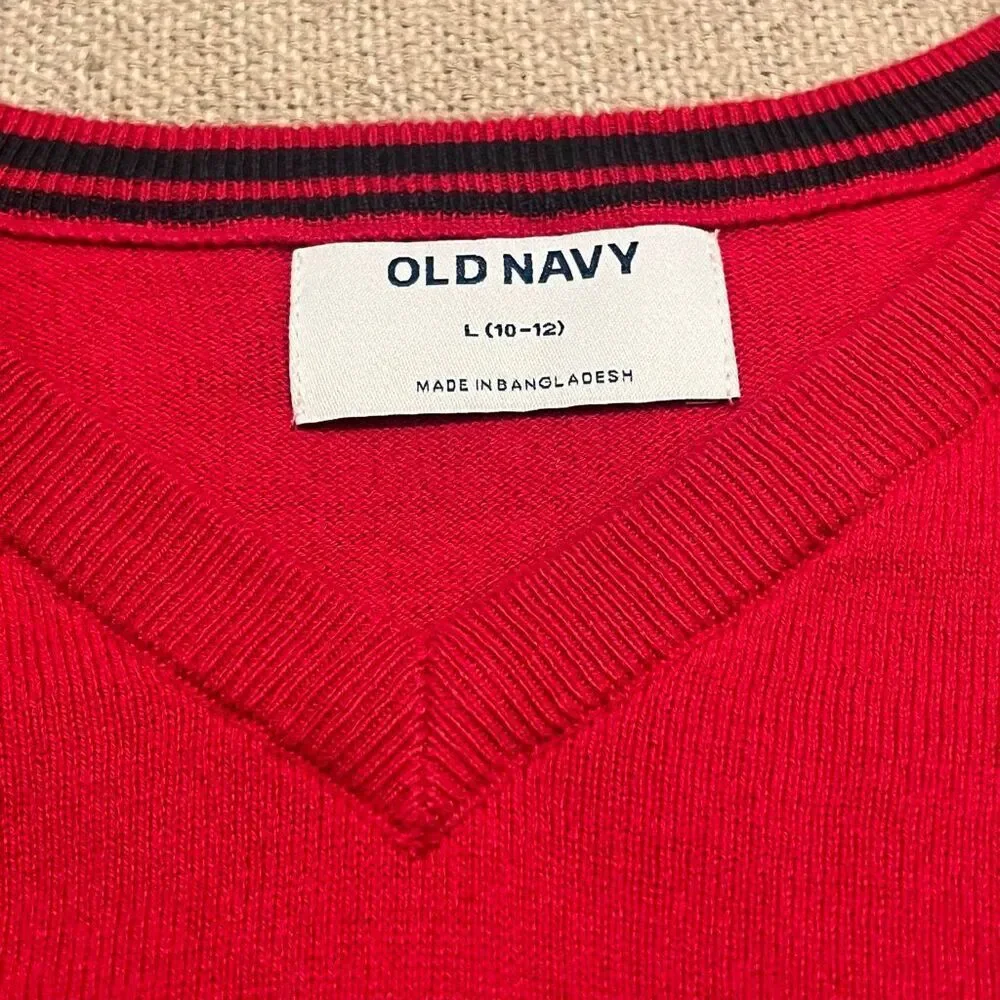 Boys Red Old Navy 100% Cotton Sweater